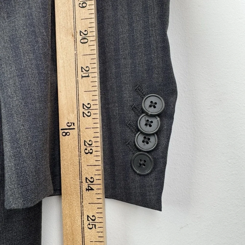 Z Zegna Sport Coat Mens 40R Gray Wool Shadow Stripe Blazer Made in Italy‎ Drop8